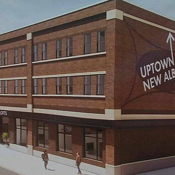 Rendering of planned Lancaster Lofts apartment complex in New Albany